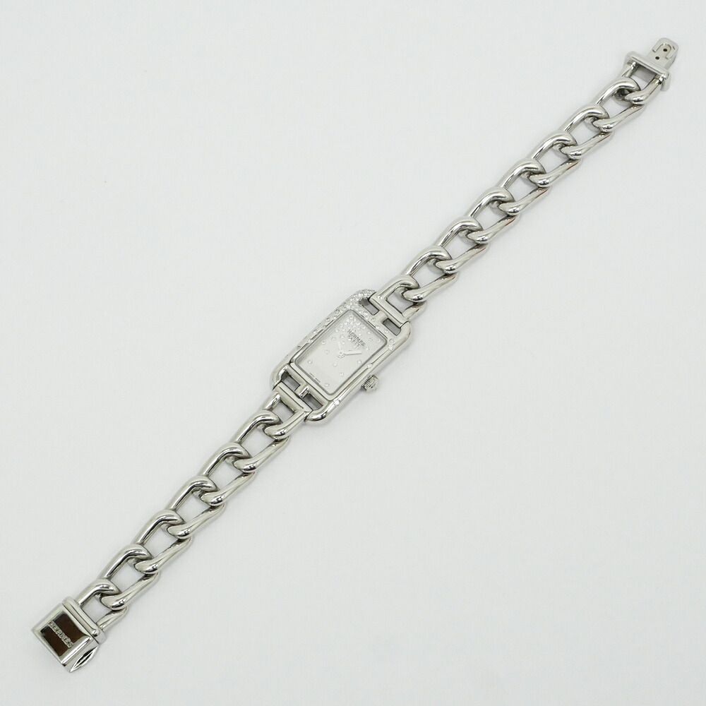 Hermes Dearman SS Diamond Silver Dial Quartz Watch — view 2