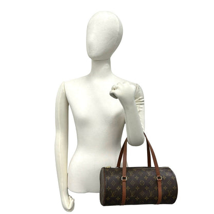 Louis Vuitton Vintage Papillon 30 Monogram Leather Handbag Drum Bag Brown — view 2