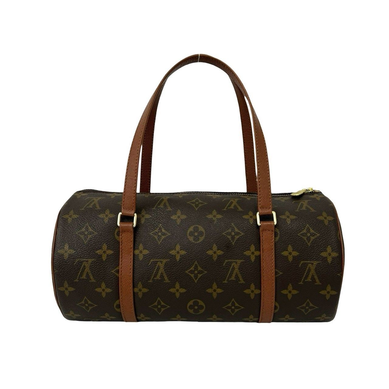 Louis Vuitton Vintage Papillon 30 Monogram Leather Handbag Drum Bag Brown — view 3