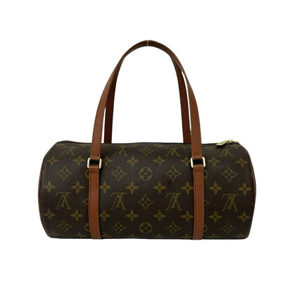 Louis Vuitton Vintage Papillon 30 Monogram Leather Handbag Drum Bag Brown — view 3