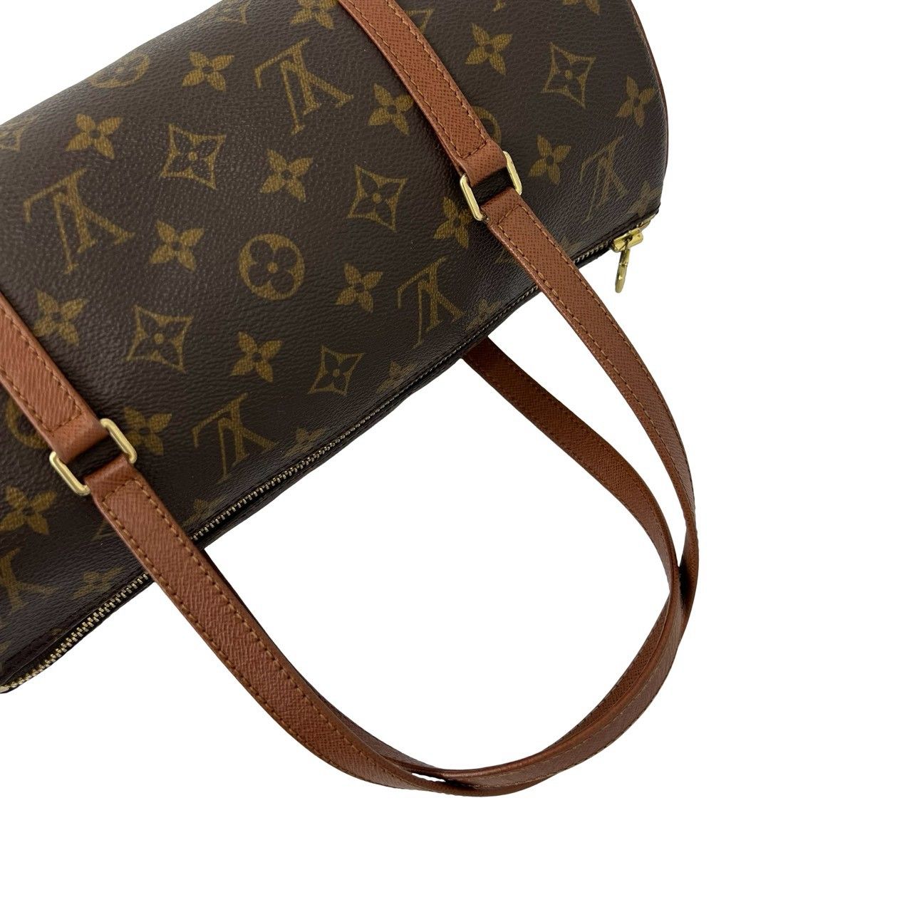 Louis Vuitton Vintage Papillon 30 Monogram Leather Handbag Drum Bag Brown — view 4