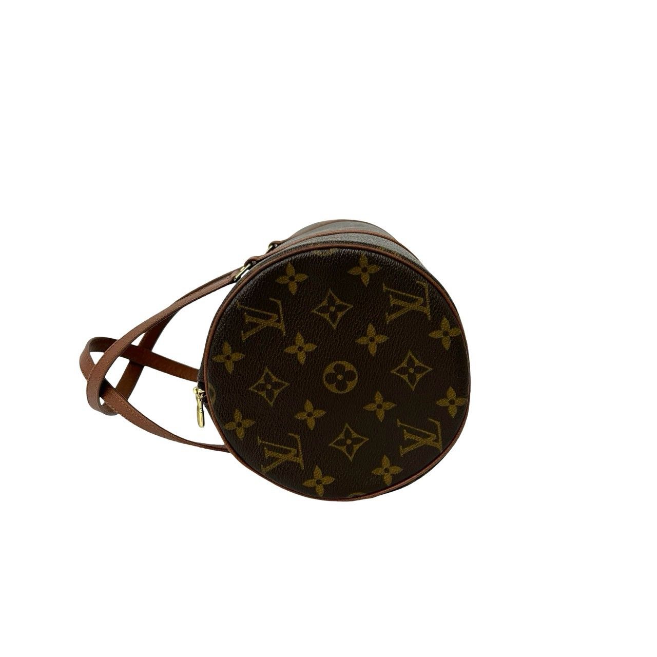 Louis Vuitton Vintage Papillon 30 Monogram Leather Handbag Drum Bag Brown — view 5