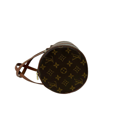 Louis Vuitton Vintage Papillon 30 Monogram Leather Handbag Drum Bag Brown — view 5