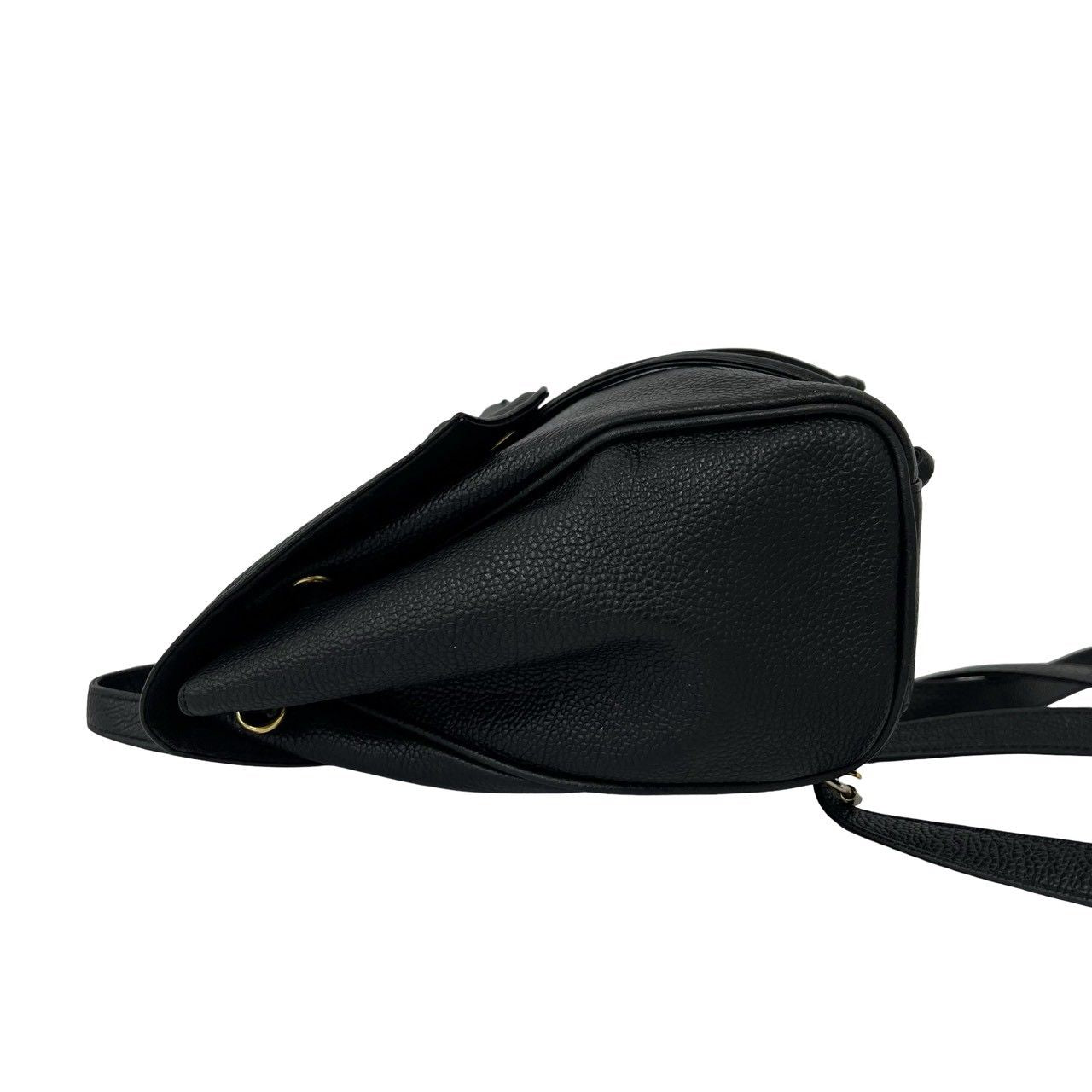 Saint Laurent Vintage YSL Logo Leather Drawstring Backpack Black — view 5