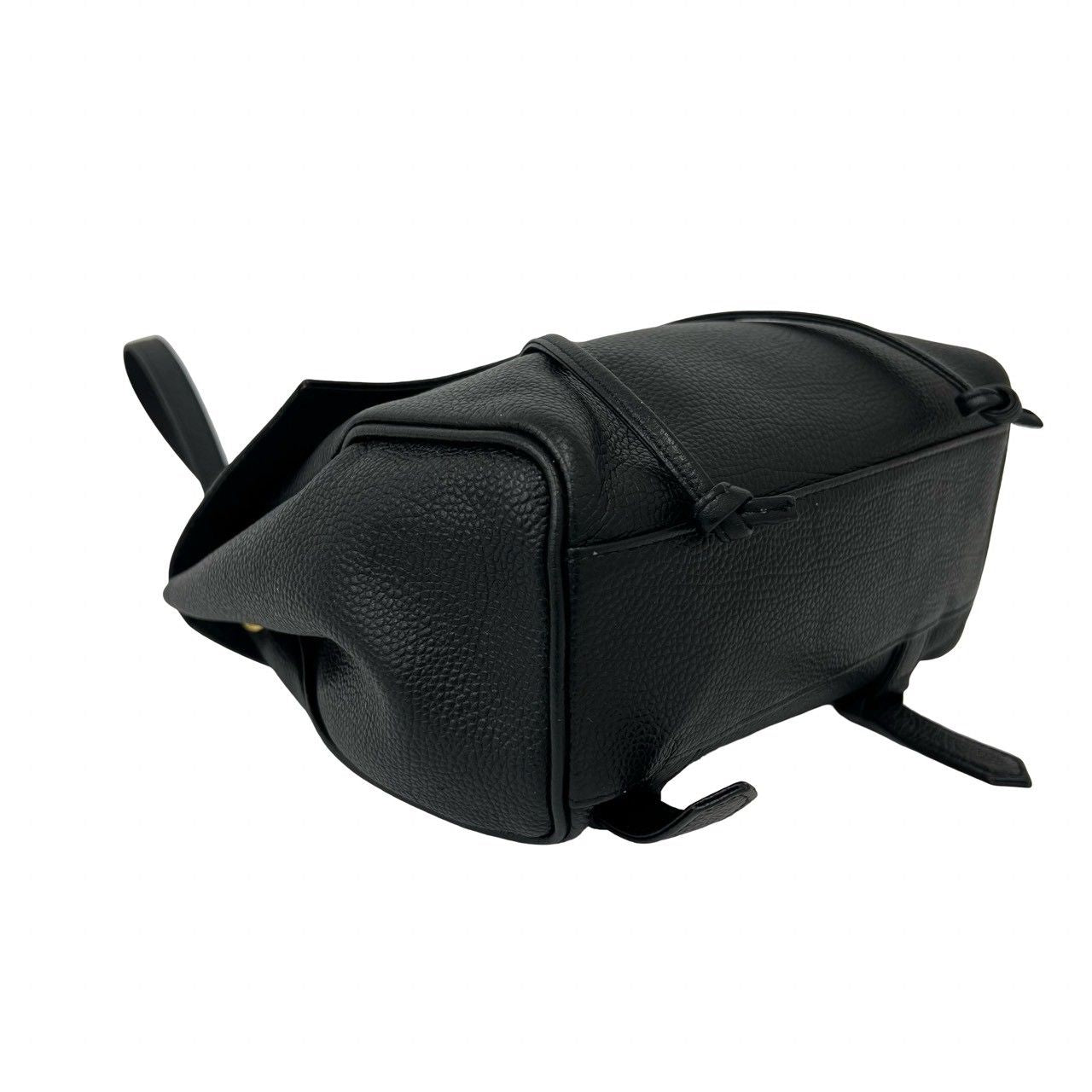 Saint Laurent Vintage YSL Logo Leather Drawstring Backpack Black — view 7
