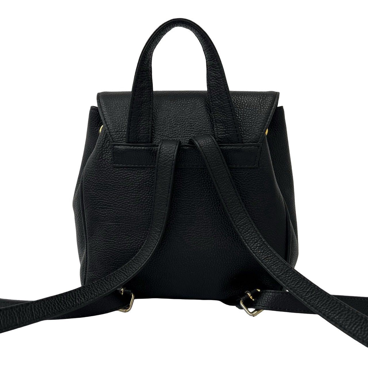 Saint Laurent Vintage YSL Logo Leather Drawstring Backpack Black — view 3