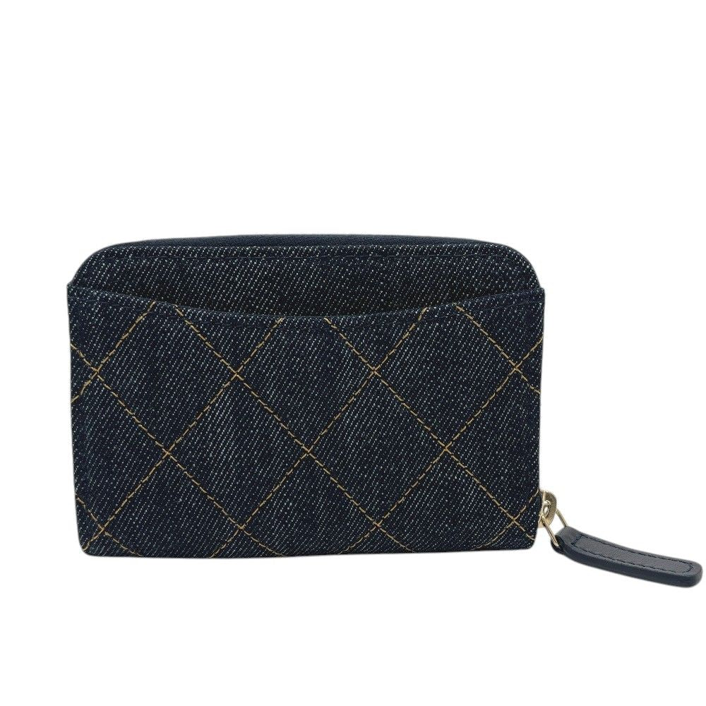 Chanel Coin Case Classic Zip Purse Denim Blue — view 2
