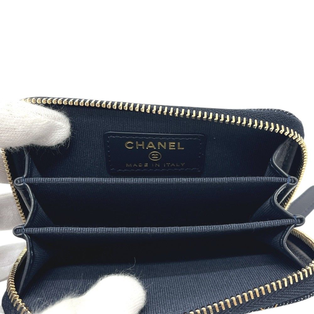 Chanel Coin Case Classic Zip Purse Denim Blue — view 8