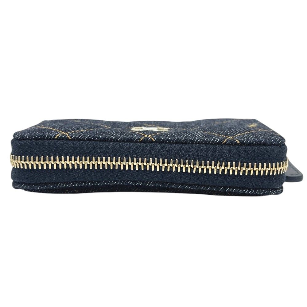 Chanel Coin Case Classic Zip Purse Denim Blue — view 3