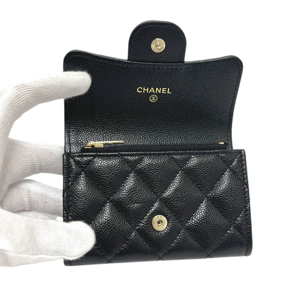 Chanel Coin Case Classicflap Card Caviar Leather Black — view 6