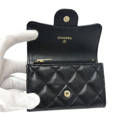 Chanel Coin Case Classicflap Card Caviar Leather Black — view 6