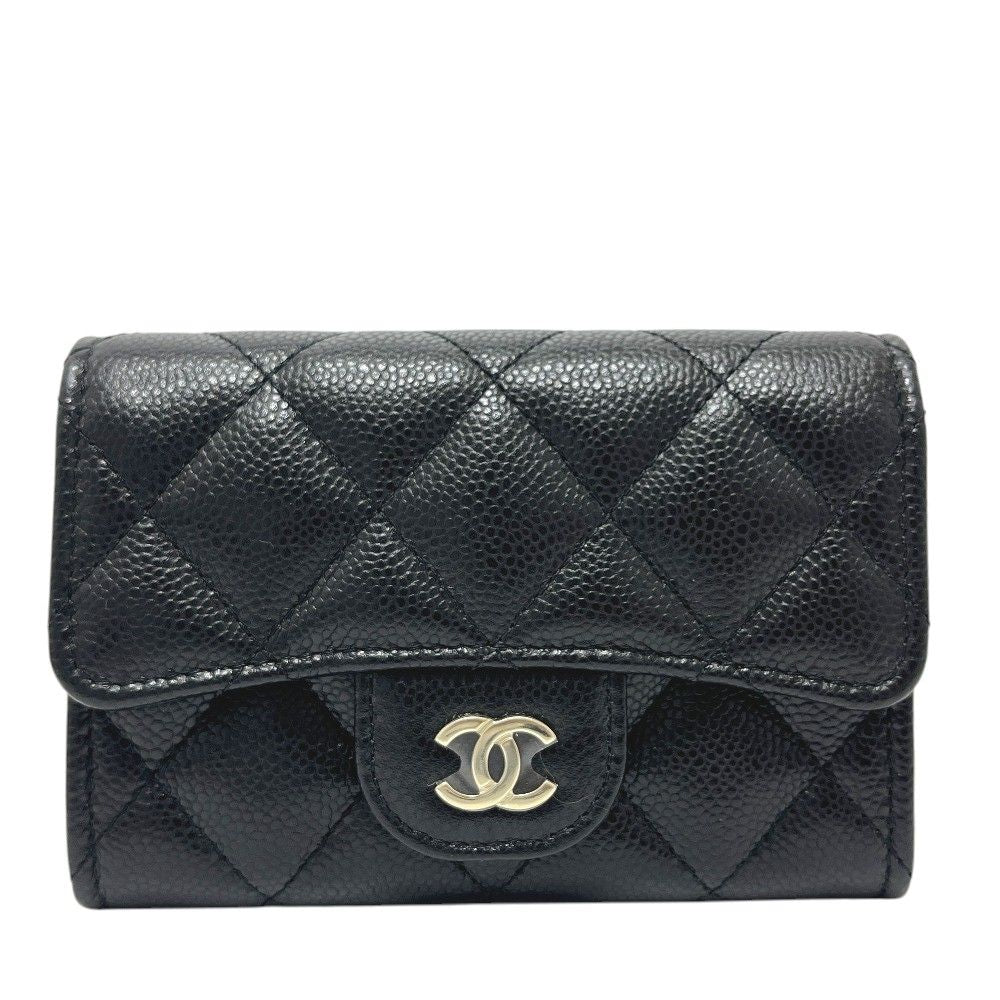 Chanel Coin Case Classicflap Card Caviar Leather Black