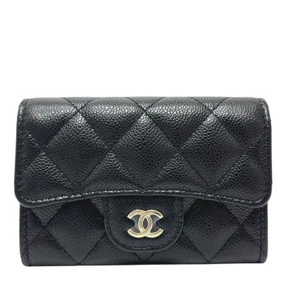 Chanel Coin Case Classicflap Card Caviar Leather Black