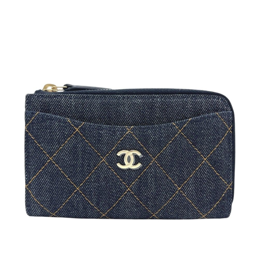 Chanel Coin Case Classicflap Card Denim Blue