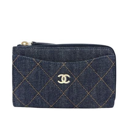 Chanel Coin Case Classicflap Card Denim Blue
