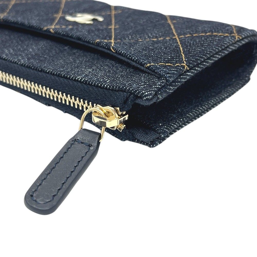 Chanel Coin Case Classicflap Card Denim Blue — view 3