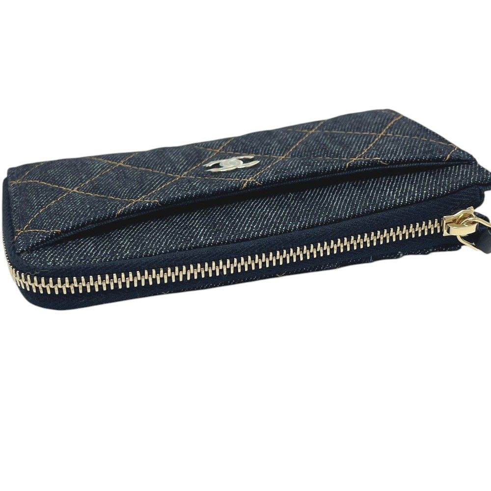 Chanel Coin Case Classicflap Card Denim Blue — view 6
