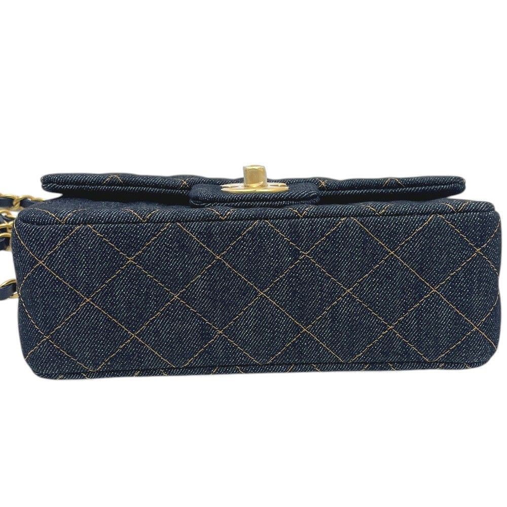 Chanel Shoulder Bag Quilted Mini 20 Denim Indigoblue Blue — view 7