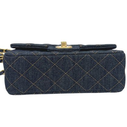 Chanel Shoulder Bag Quilted Mini 20 Denim Indigoblue Blue — view 7