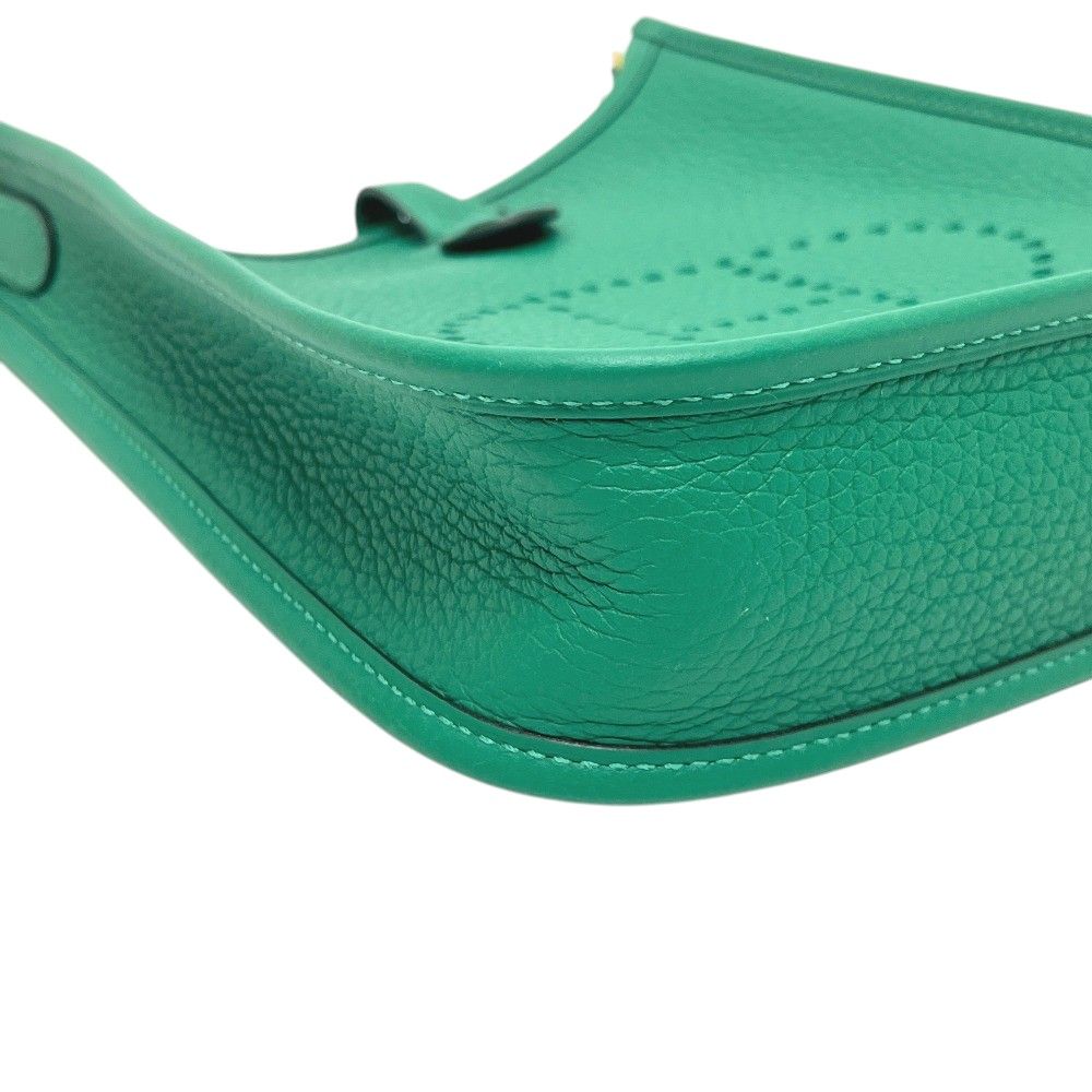 Hermes Shoulder Bag Evelyne TPM 16 Taurillon Clemence Vert Green — view 6