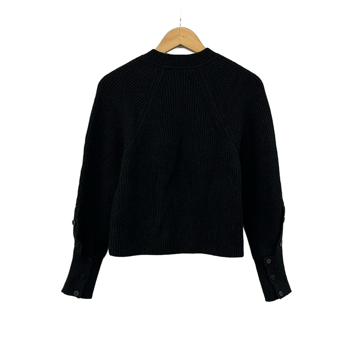 Hermes Long Sleeve Sweater 34 S Black Crew Neck Camel — view 2