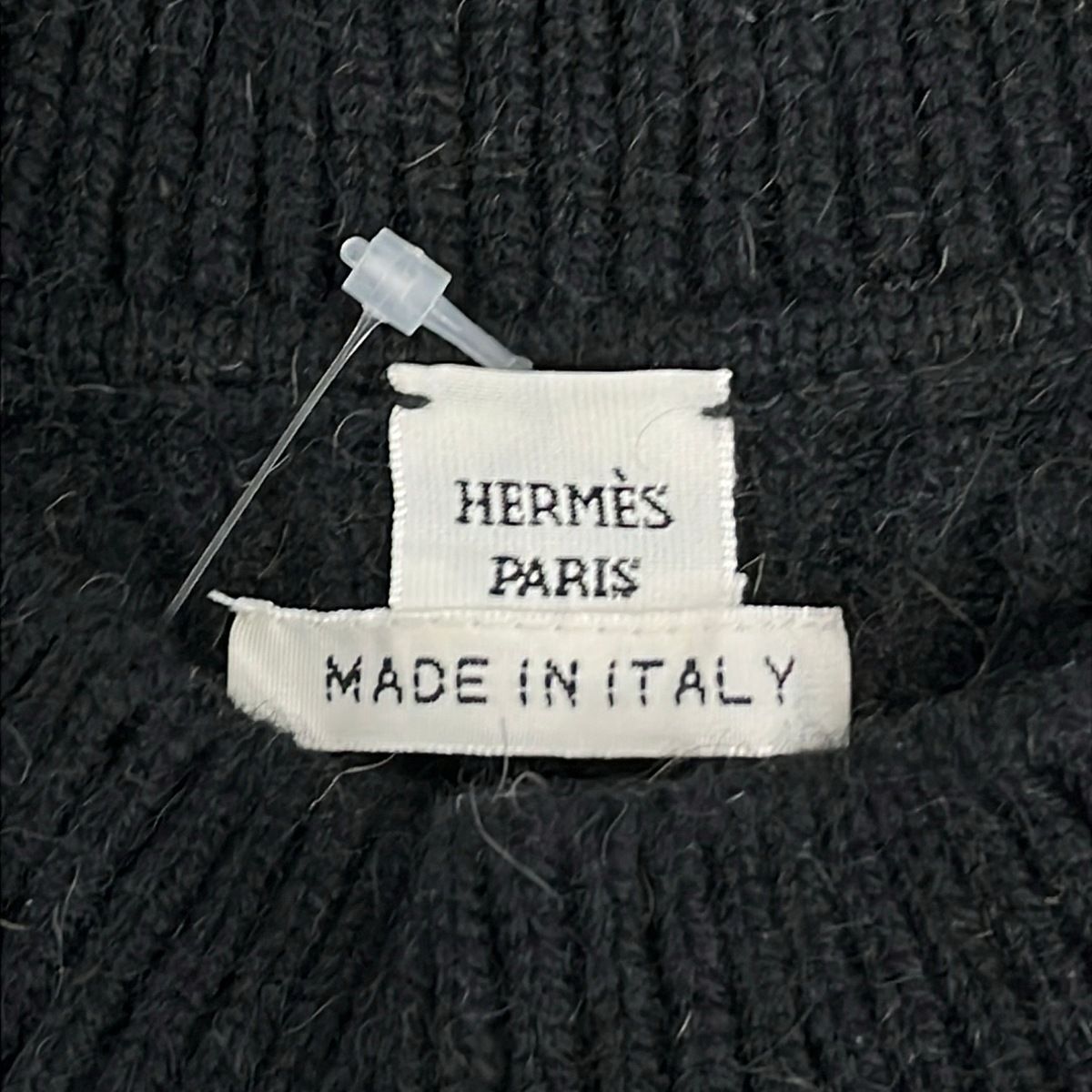 Hermes Long Sleeve Sweater 34 S Black Crew Neck Camel — view 3
