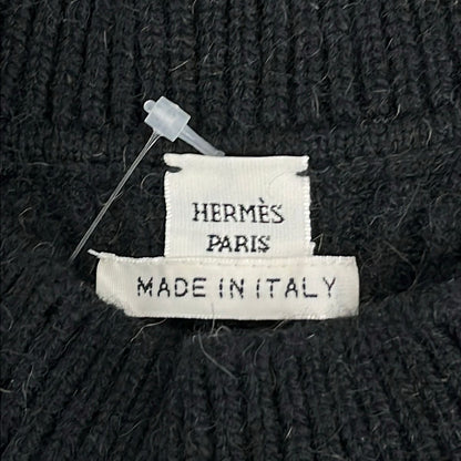 Hermes Long Sleeve Sweater 34 S Black Crew Neck Camel — view 3