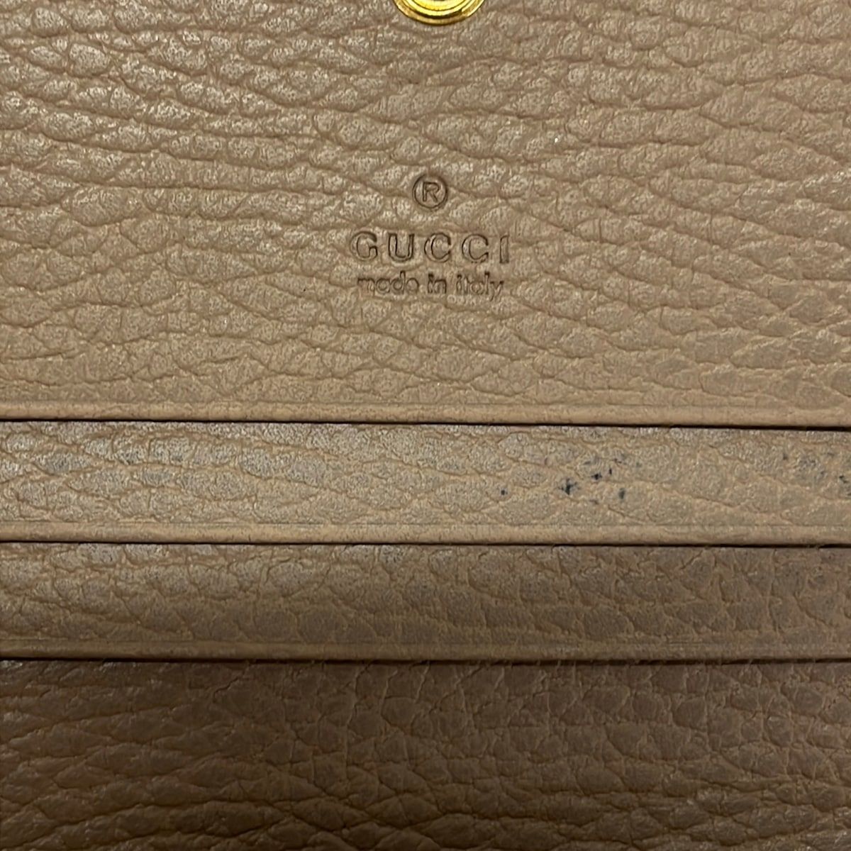 Gucci 2 Folding Wallet GG Marmont Gray Beige Leather — view 6