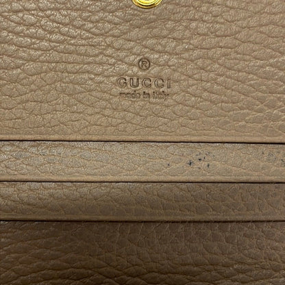 Gucci 2 Folding Wallet GG Marmont Gray Beige Leather — view 6
