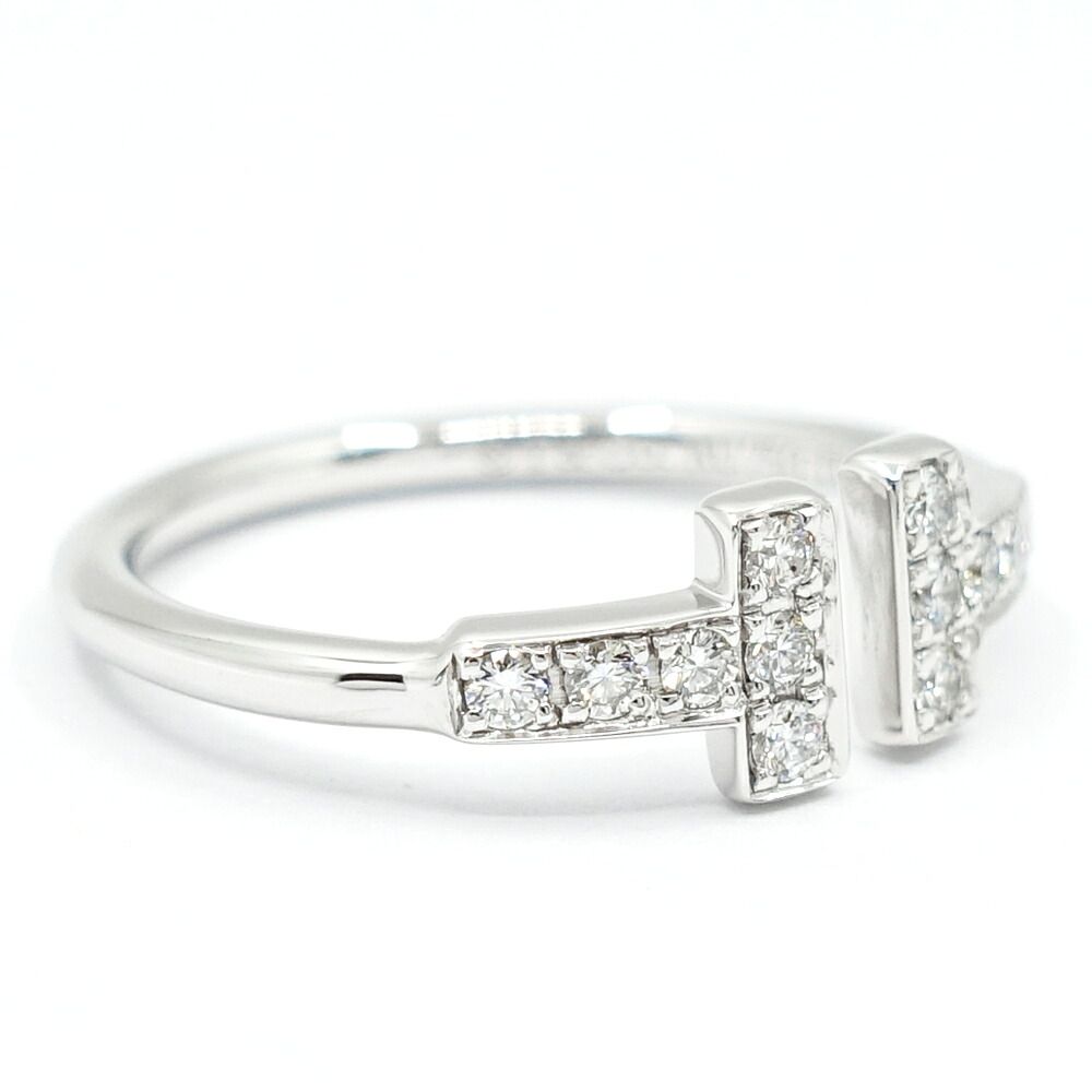 Tiffany & Co 18K White Gold T Diamond Ring — view 4