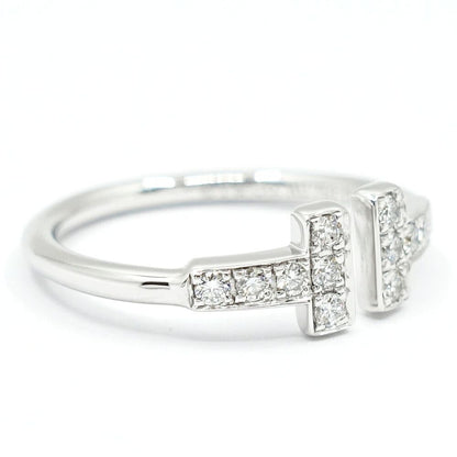 Tiffany & Co 18K White Gold T Diamond Ring — view 4