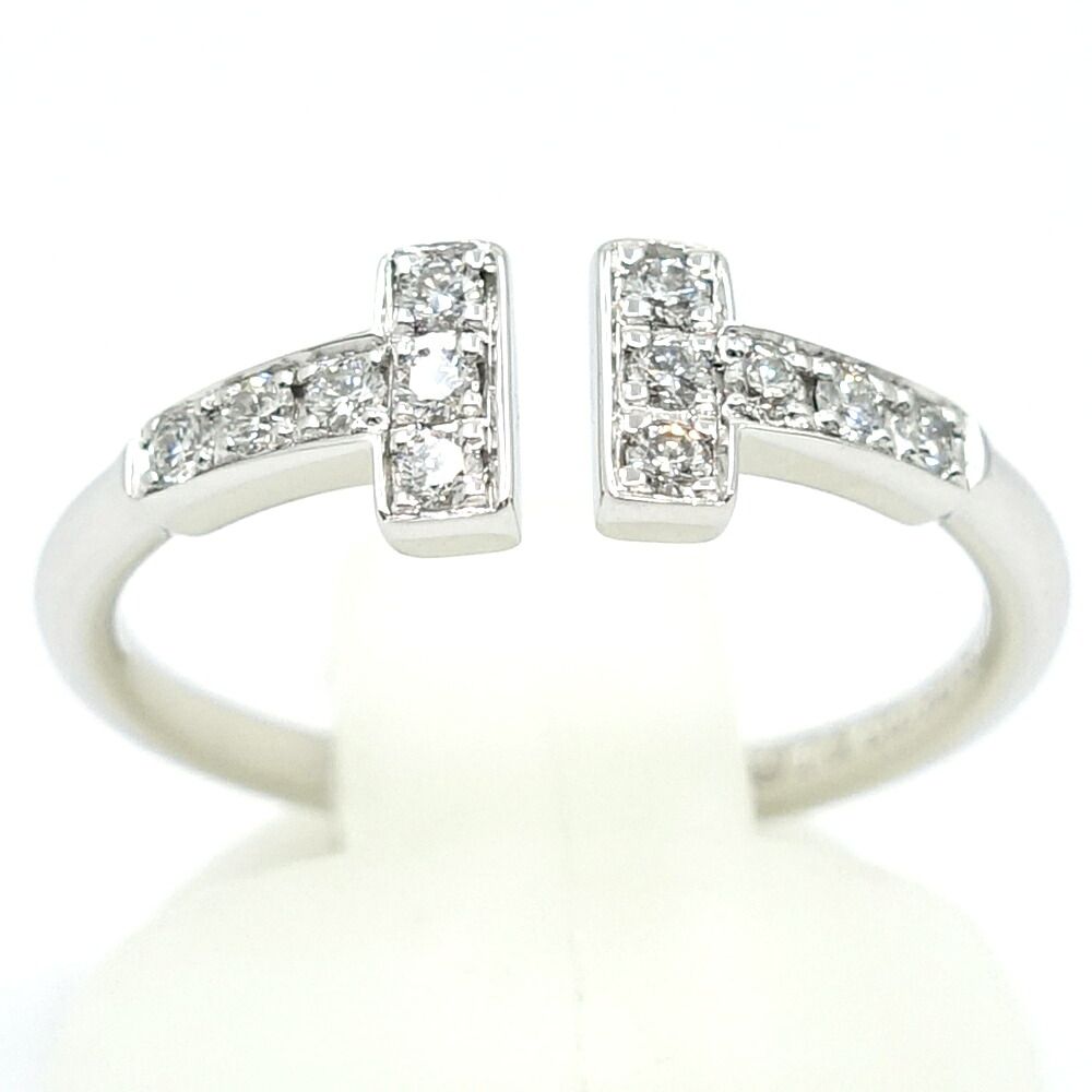 Tiffany & Co 18K White Gold T Diamond Ring — view 2