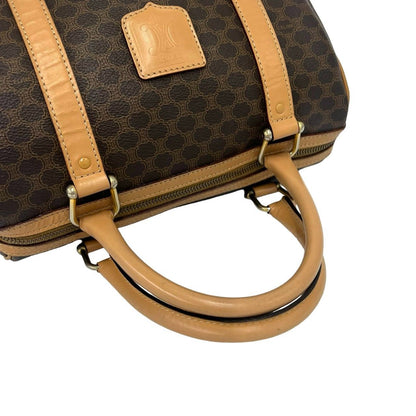 Celine Vintage Macadam Brazon Triomphe Leather Mini Boston Bag Brown — view 4