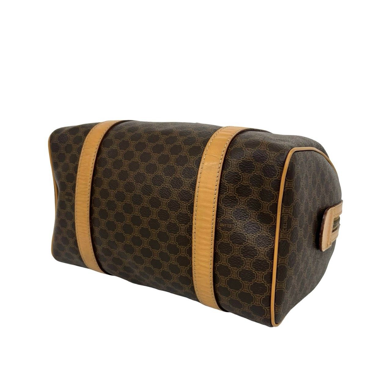Celine Vintage Macadam Brazon Triomphe Leather Mini Boston Bag Brown — view 8