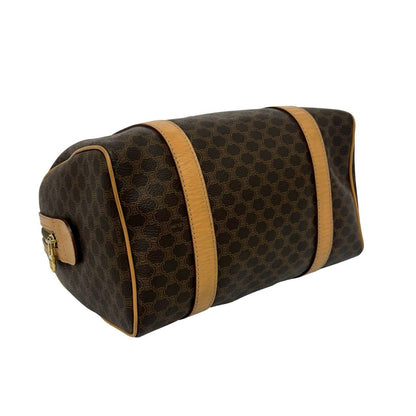 Celine Vintage Macadam Brazon Triomphe Leather Mini Boston Bag Brown — view 7