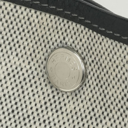 Hermes Garden Party PM 36 Tote Toile Ash Noir Black Silver Handbag — view 7