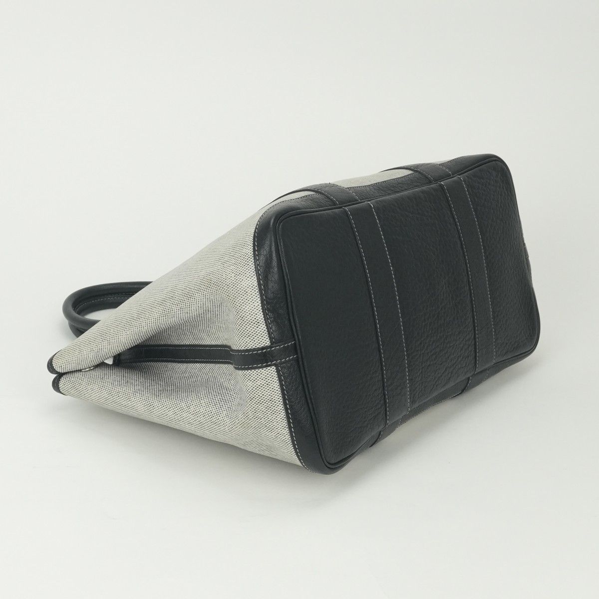 Hermes Garden Party PM 36 Tote Toile Ash Noir Black Silver Handbag — view 6