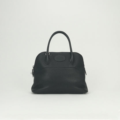 Hermes Bolide 31 Tote Shoulder Bag Taurillon Clemence Noir Black Silver 2-Way
