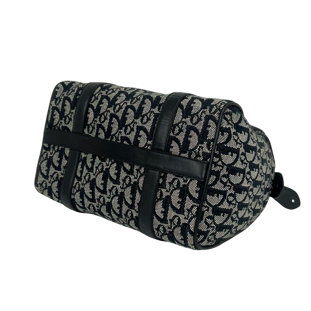 Dior Vintage Trotter Canvas Leather Mini Boston Bag Navy — view 8