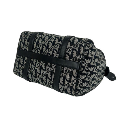 Dior Vintage Trotter Canvas Leather Mini Boston Bag Navy — view 8