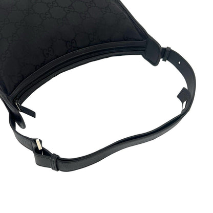 Gucci GG Logo Pattern Canvas Leather Shoulder Bag Tote Black — view 4