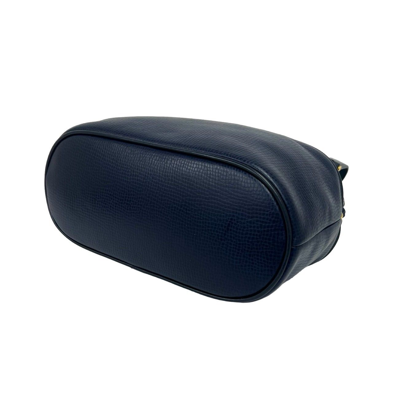 Dior Vintage CD Logo Leather 2-Way Shoulder Bag Navy — view 8