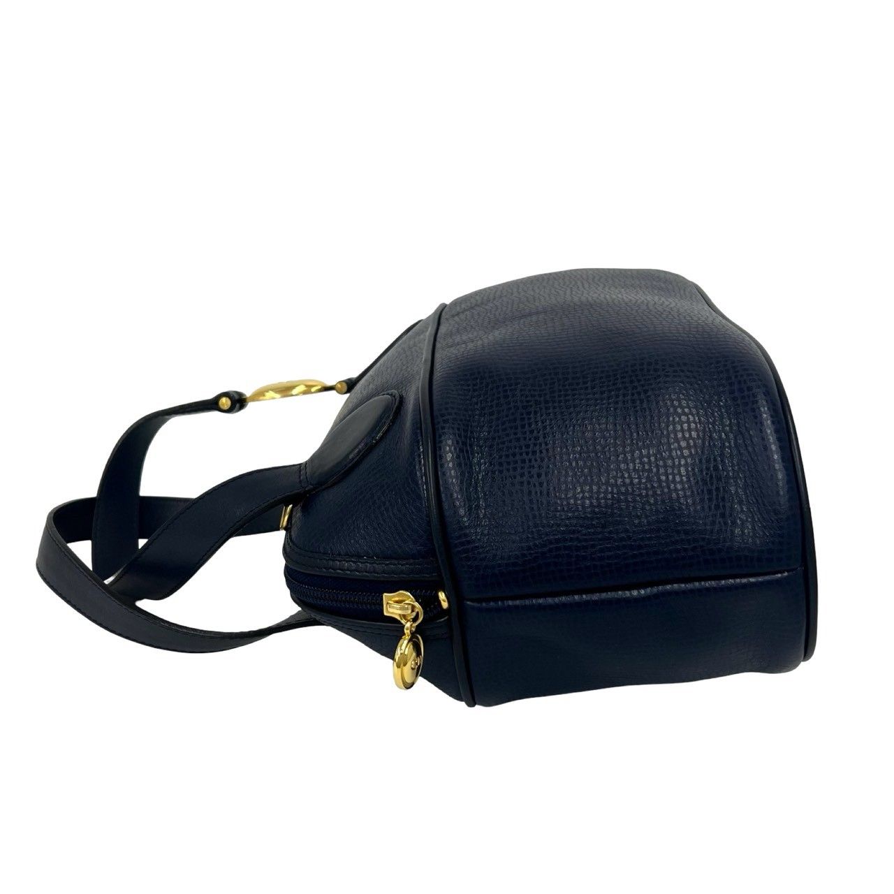 Dior Vintage CD Logo Leather 2-Way Shoulder Bag Navy — view 5