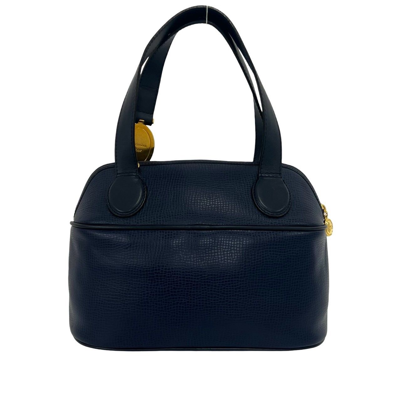 Dior Vintage CD Logo Leather 2-Way Shoulder Bag Navy — view 3
