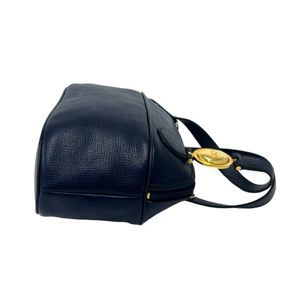 Dior Vintage CD Logo Leather 2-Way Shoulder Bag Navy — view 6