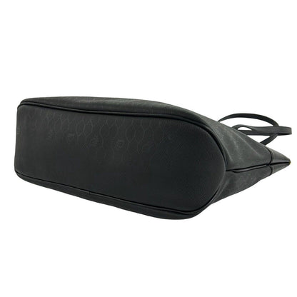 Dior Vintage Honeycomb Logo Leather Tote Shoulder Bag Black — view 8