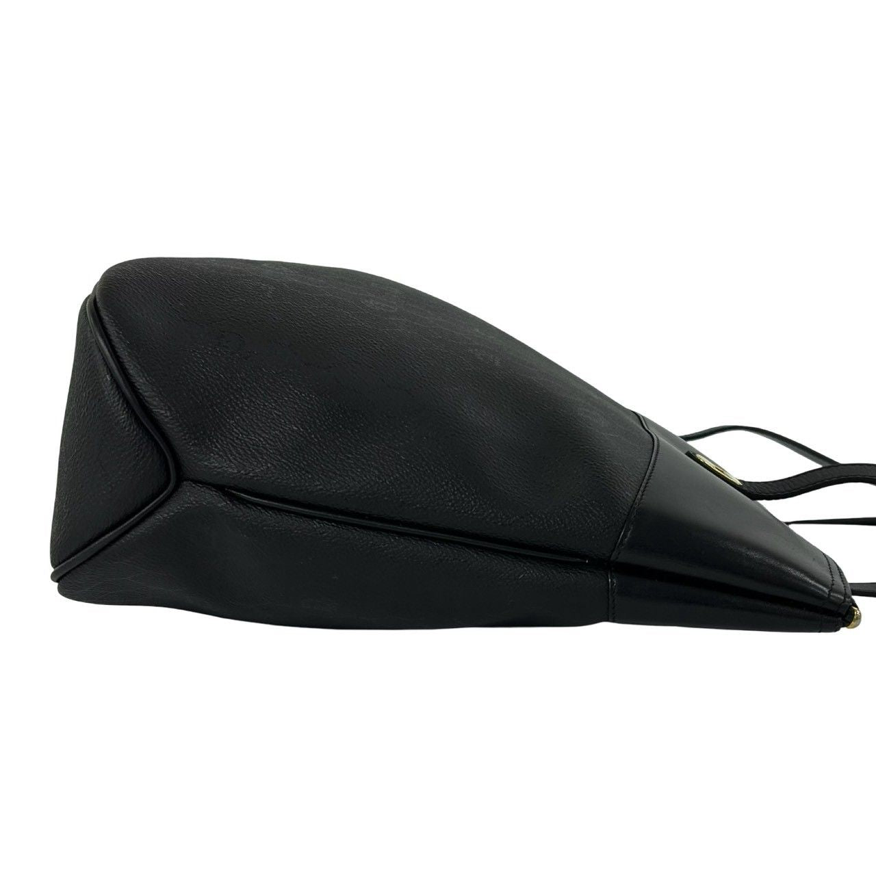 Dior Vintage Honeycomb Logo Leather Tote Shoulder Bag Black — view 6