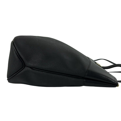 Dior Vintage Honeycomb Logo Leather Tote Shoulder Bag Black — view 6