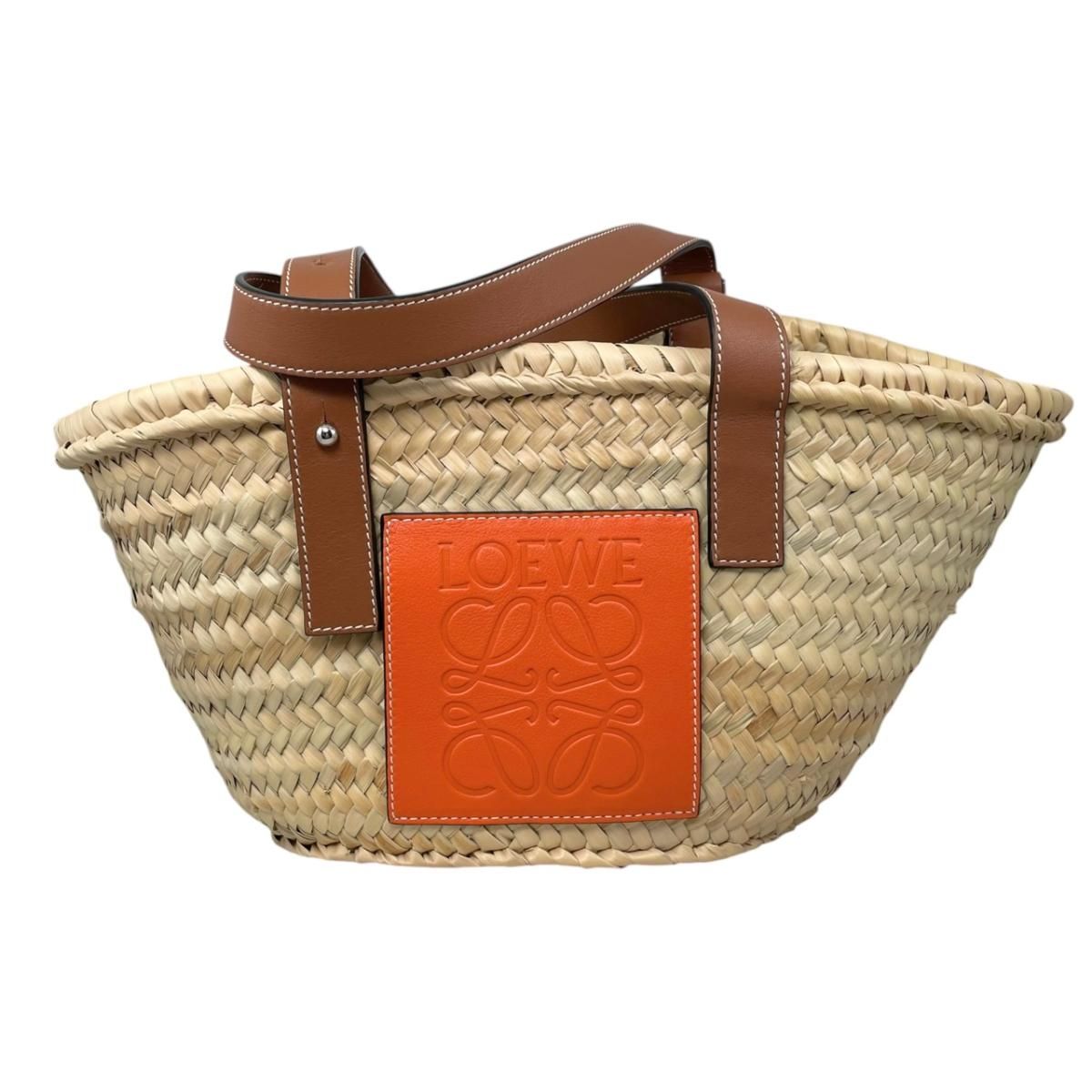 Loewe Handbag Bag Small Calfskin Anagram Logo Patch Natural Orange Brown — view 2