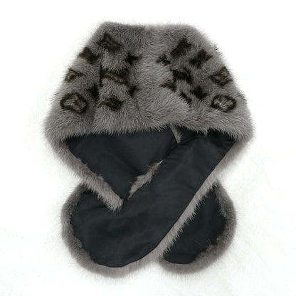 Louis Vuitton Monogram Fur Gray Scarf — view 2